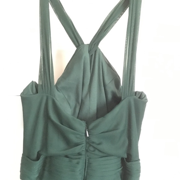 Y Neck Long Mesh Dress, 4, Juniper Green, NWT - Picture 2 of 15